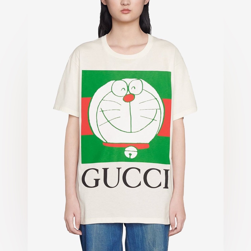Gucci x Doraemon logo-print T-shirt Size S/